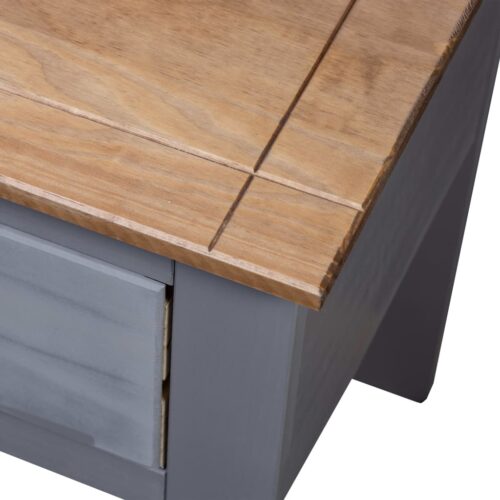 Bedside Cabinet Grey 46x40x57cm Pine Panama Range - Image 8