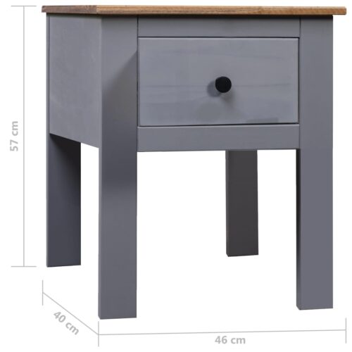 Bedside Cabinet Grey 46x40x57cm Pine Panama Range - Image 9
