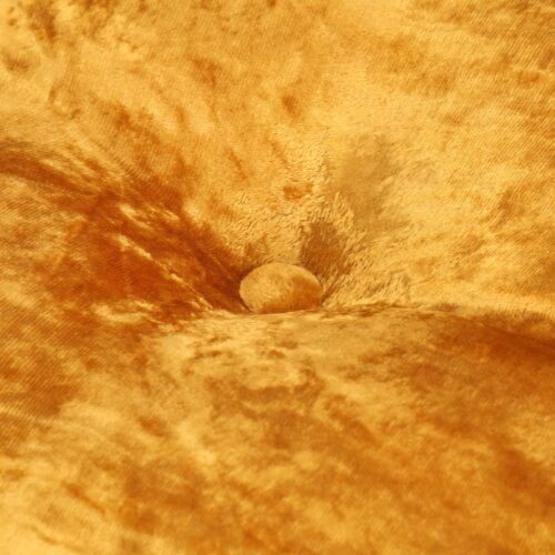 Round Pouffe Velvet 40x20cm Mustard - Image 3