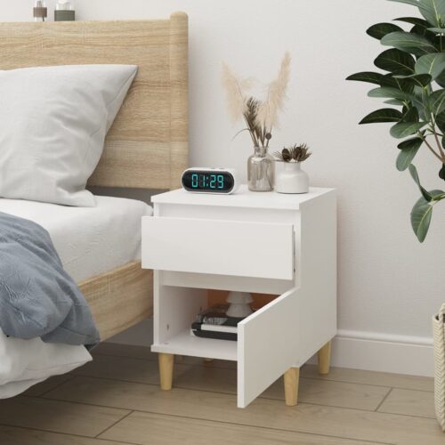 Bedside Cabinet White 40x35x50cm - Image 10
