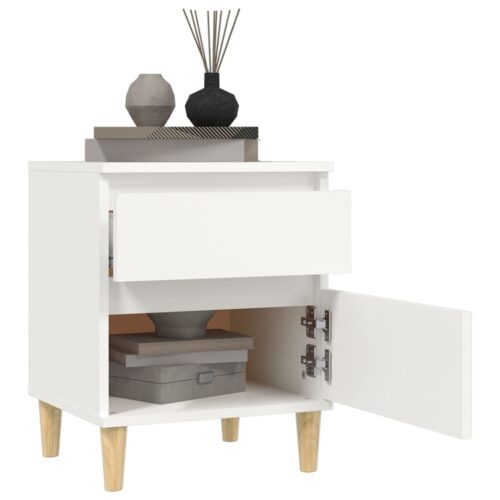Bedside Cabinet White 40x35x50cm - Image 4