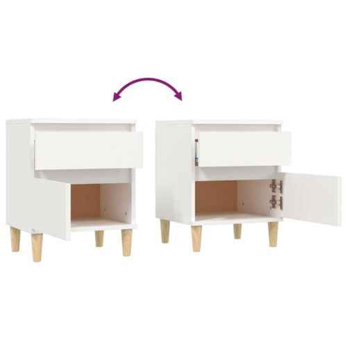 Bedside Cabinet White 40x35x50cm - Image 8