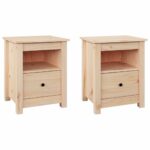 Bedside Cabinets 2pcs 40x35x49cm Solid Wood Pine