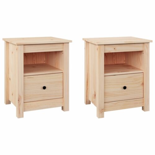 Bedside Cabinets 2pcs 40x35x49cm Solid Wood Pine