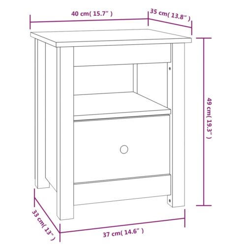 Bedside Cabinets 2pcs 40x35x49cm Solid Wood Pine - Image 10