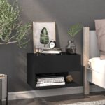 Wall-mounted Bedside Cabinets 2pcs Black