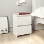 Bedside Cabinets 2pcs High Gloss White 30x30x40cm Engineered Wood