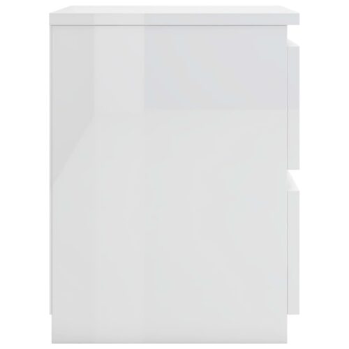 Bedside Cabinets 2pcs High Gloss White 30x30x40cm Engineered Wood - Image 6