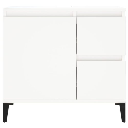 Bathroom Cabinet White 65x33x60cm Engineered Wood - Image 7