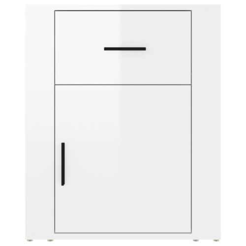 Bedside Cabinet High Gloss White 50x36x60cm Engineered Wood - Image 6