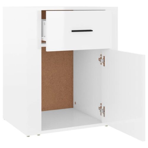 Bedside Cabinet High Gloss White 50x36x60cm Engineered Wood - Image 7