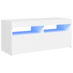 TV Cabinet with LED Lights White 90x35x40cm