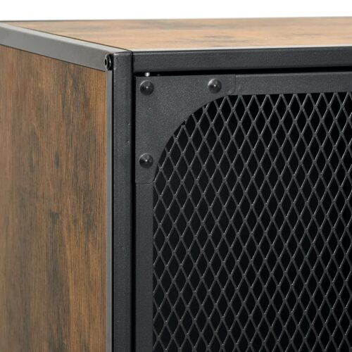 TV Cabinet Rustic Brown 105x36x47cm Metal MDF - Image 8