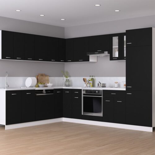 Hanging Corner Cabinet Black 57x57x60cm Engineered Wood - Image 3