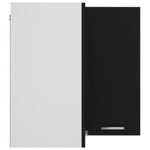 Hanging Corner Cabinet Black 57x57x60cm Engineered Wood - Image 7