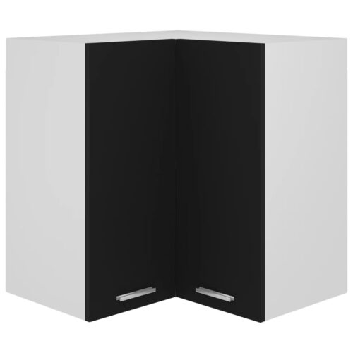 Hanging Corner Cabinet Black 57x57x60cm Engineered Wood - Image 10