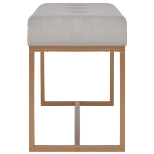 Bench 80cm Grey Velvet - Image 3
