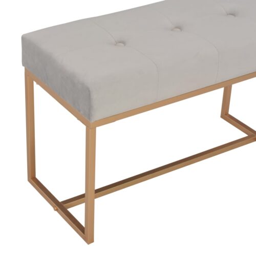Bench 80cm Grey Velvet - Image 4