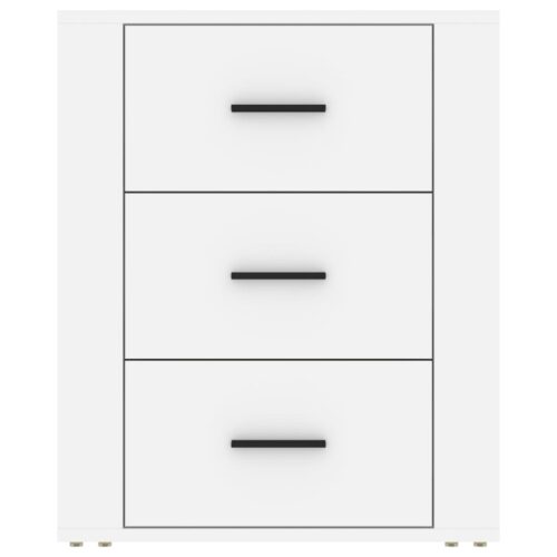 Wooden Bedside Table Drawers Storage Side Lamp Cabinets Bedroom Nightstand White - Image 6