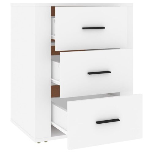 Wooden Bedside Table Drawers Storage Side Lamp Cabinets Bedroom Nightstand White - Image 7