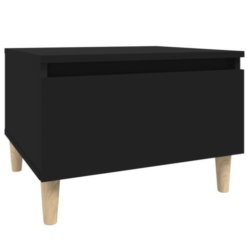 2pcs Wooden Tables Set Sofa Lounge Coffee Side Bedside Storage Nightstand Black 50x46x35cm - Image 7