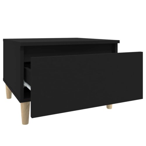 2pcs Wooden Tables Set Sofa Lounge Coffee Side Bedside Storage Nightstand Black 50x46x35cm - Image 9