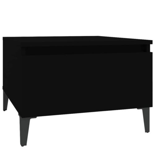 2pcs Wooden Tables Set Sofa Lounge Coffee Side Bedside Storage Nightstand Black 50x46x35cm - Image 6