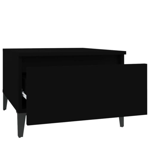 2pcs Wooden Tables Set Sofa Lounge Coffee Side Bedside Storage Nightstand Black 50x46x35cm - Image 8