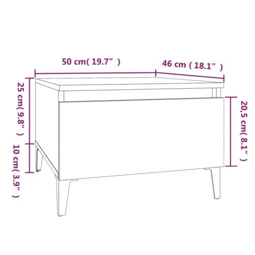 2pcs Wooden Tables Set Sofa Lounge Coffee Side Bedside Storage Nightstand Black 50x46x35cm - Image 11