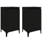 Bedside Cabinets 2pcs Black 40x35x70cm Engineered Wood