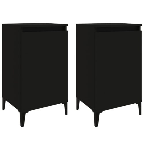 Bedside Cabinets 2pcs Black 40x35x70cm Engineered Wood