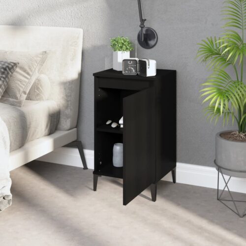 Bedside Cabinets 2pcs Black 40x35x70cm Engineered Wood - Image 3
