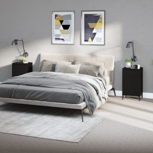 Bedside Cabinets 2pcs Black 40x35x70cm Engineered Wood - Image 4