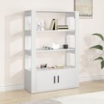 Sideboard White 80x30x119.5cm Engineered Wood