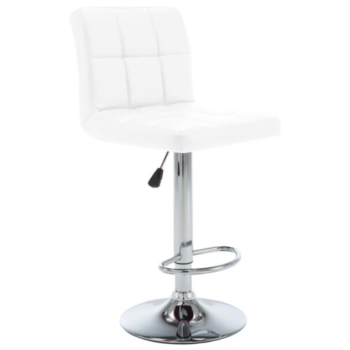 Bar Stools 2pcs White Faux Leather - Image 2