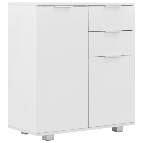 Sideboard High Gloss White 71x35x80cm Engineered Wood - Image 2