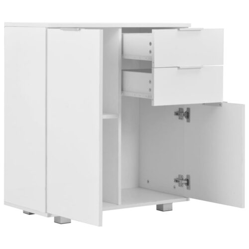 Sideboard High Gloss White 71x35x80cm Engineered Wood - Image 4
