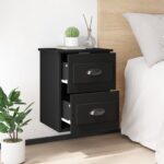 Wall-mounted Bedside Cabinets 2pcs Black 41.5x36x53cm