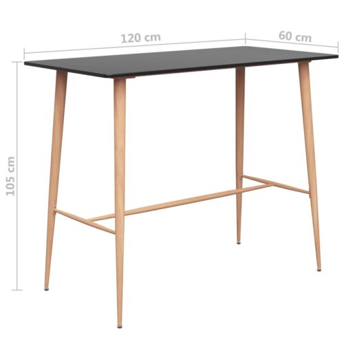 Bar Table Black 120x60x105cm - Image 5