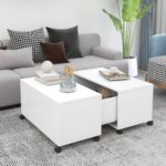 Coffee Table White 75x75x38cm Engineered Wood