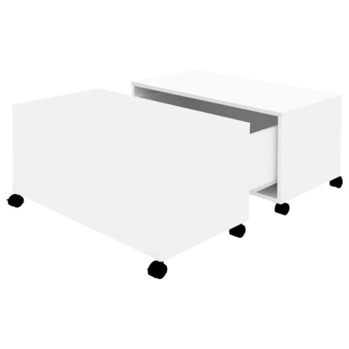 Coffee Table White 75x75x38cm Engineered Wood - Image 2
