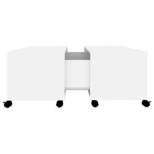 Coffee Table White 75x75x38cm Engineered Wood - Image 5