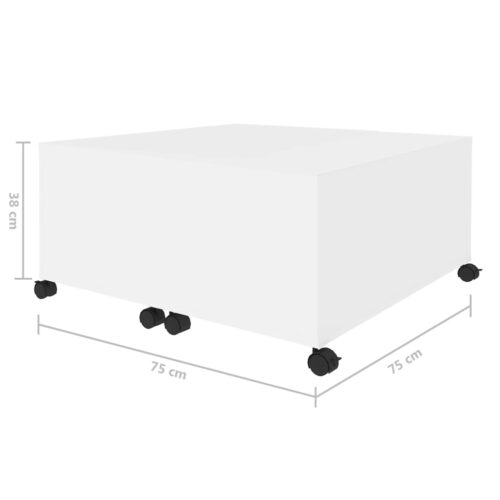 Coffee Table White 75x75x38cm Engineered Wood - Image 8