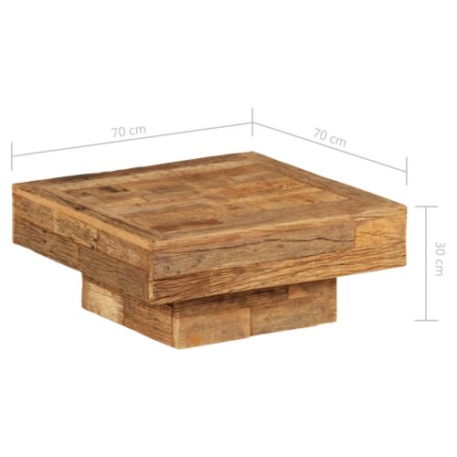 Coffee Table Solid Reclaimed Wood 70x70x30cm - Image 8