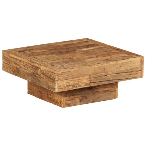 Coffee Table Solid Reclaimed Wood 70x70x30cm - Image 11