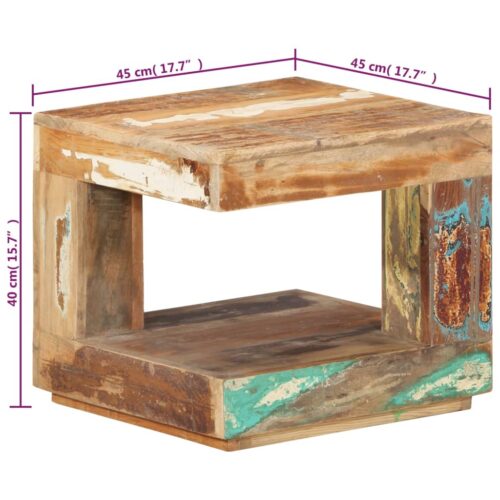 Coffee Table 45x45x40cm Solid Wood Reclaimed - Image 7