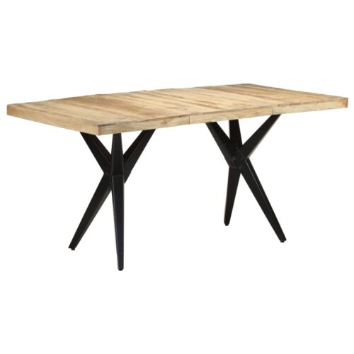 Dining Table 160x80x76cm Rough Mango Wood - Image 8