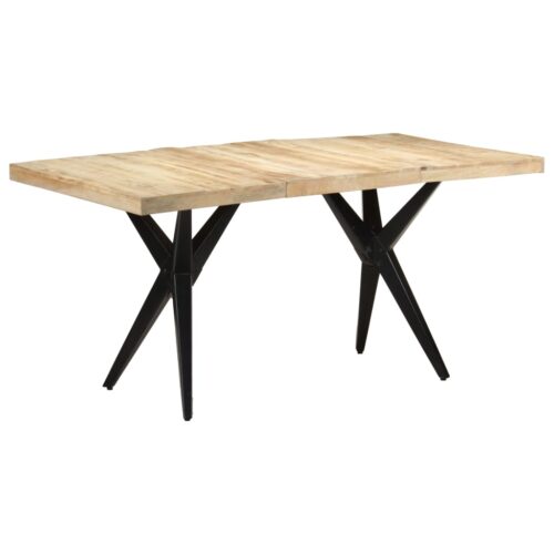 Dining Table 160x80x76cm Rough Mango Wood - Image 9