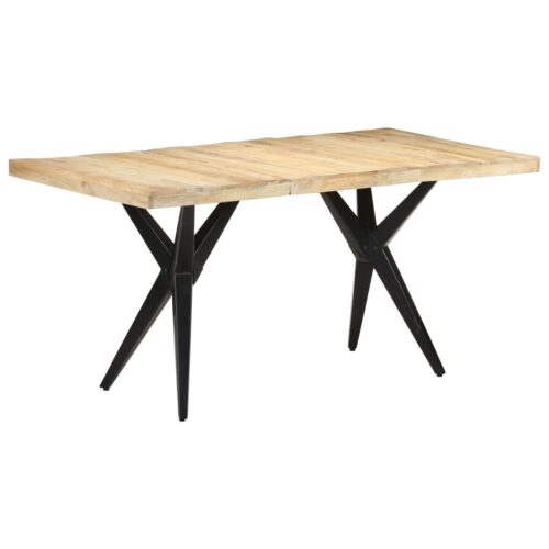 Dining Table 160x80x76cm Rough Mango Wood - Image 11