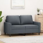 2-Seater Sofa Dark Grey 120cm Velvet